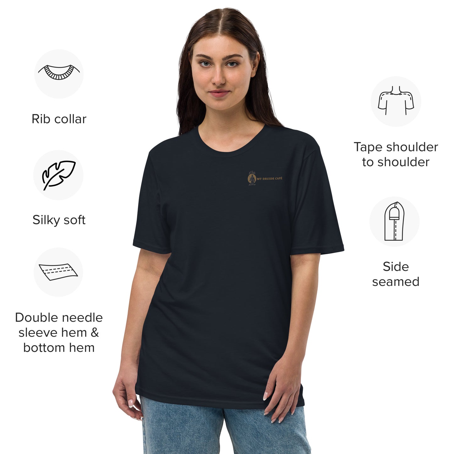 T-shirt premium en viscose et fibre de chanvre unisexe